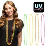 Collier Perles UV Fluo Disco - 4 Couleurs Assortis