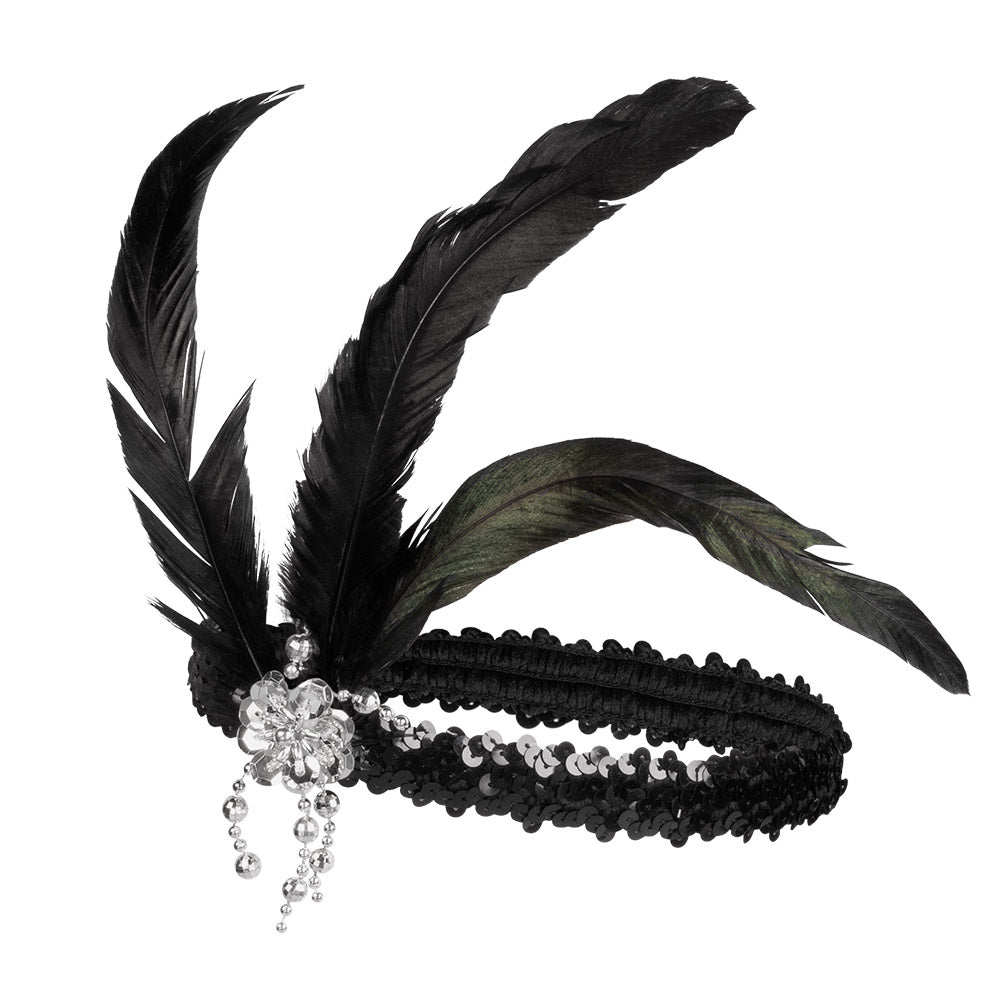 Accessoires Années 20 - Serre-tête, collier et baguette magique