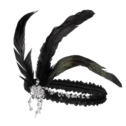 Accessoires Années 20 - Serre-tête, collier et baguette magique