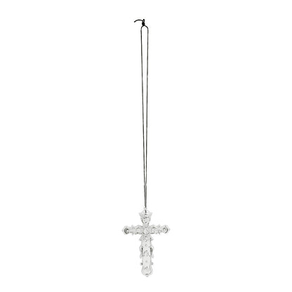 Croix Ornementale Argentée - Pendentif Religieux Gothique
