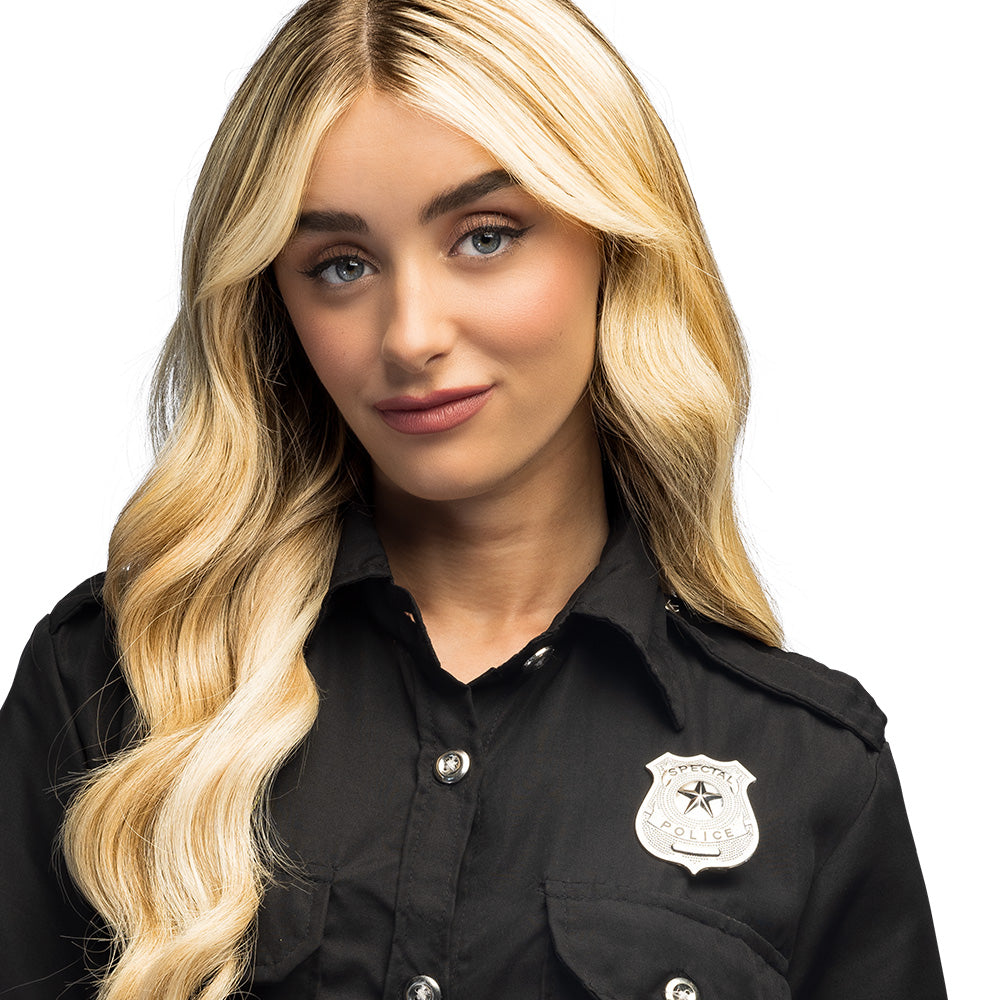 Badge Police Spécial Metal Argenté Avec Pin - Accessoire Déguisement