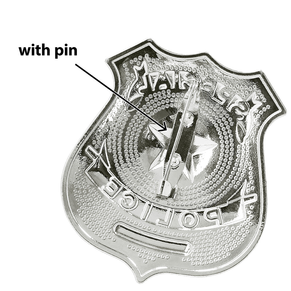Badge Police Spécial Metal Argenté Avec Pin - Accessoire Déguisement