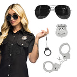 Kit Policier 3 Pièces : Lunettes, Badge et Menottes