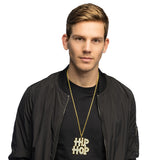 Collier HIP HOP Paillettes Doré - Accessoire Rappeur