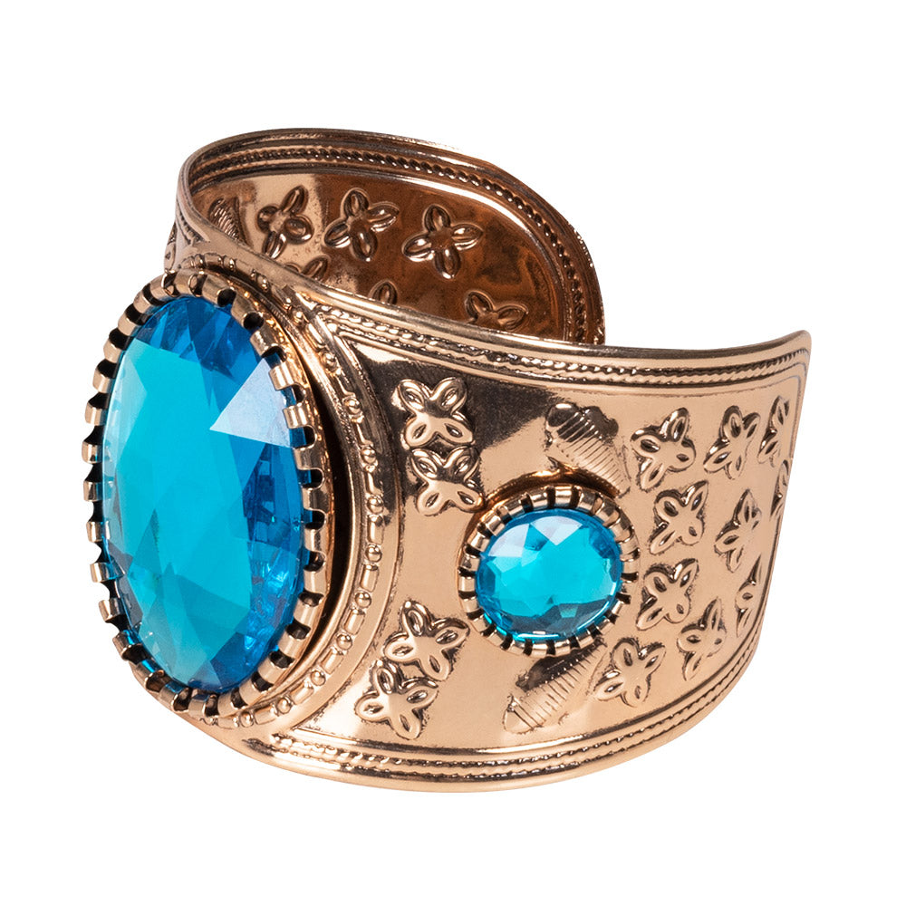 Bracelet Égyptien Turquoise avec Strass - Accessoire Cléopâtre