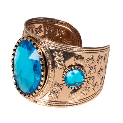 Bracelet Égyptien Turquoise avec Strass - Accessoire Cléopâtre