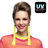 Boucles d'oreilles gland fluo UV Blacklight jaune néon