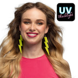 Boucles d'oreilles éclair UV fluo jaune néon party