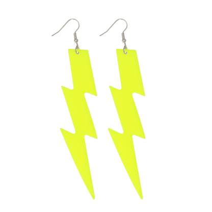 Boucles d'oreilles éclair UV fluo jaune néon party