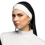 Boucles d'oreilles croix noire et or religieuses