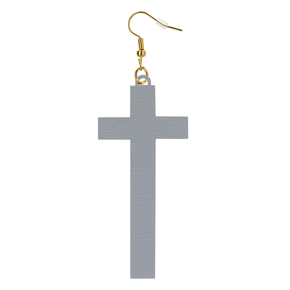 Boucles d'oreilles croix noire et or religieuses