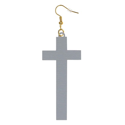 Boucles d'oreilles croix noire et or religieuses