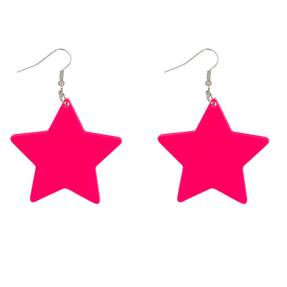 Boucles d'oreilles étoiles fluo UV - Accessoire soirée disco
