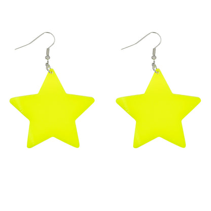 Boucles d'oreilles étoiles fluo UV - Accessoire soirée disco
