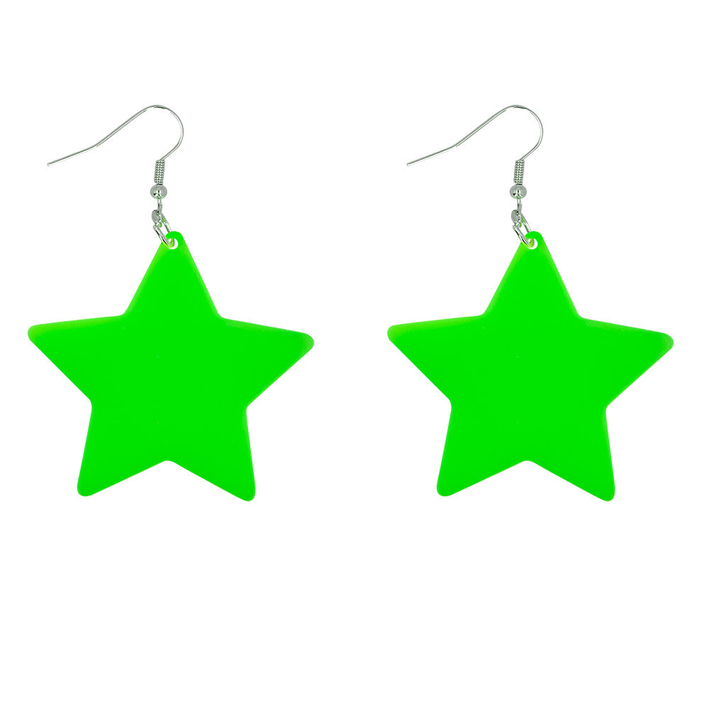 Boucles d'oreilles étoiles fluo UV - Accessoire soirée disco