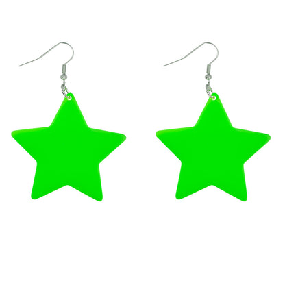 Boucles d'oreilles étoiles fluo UV - Accessoire soirée disco