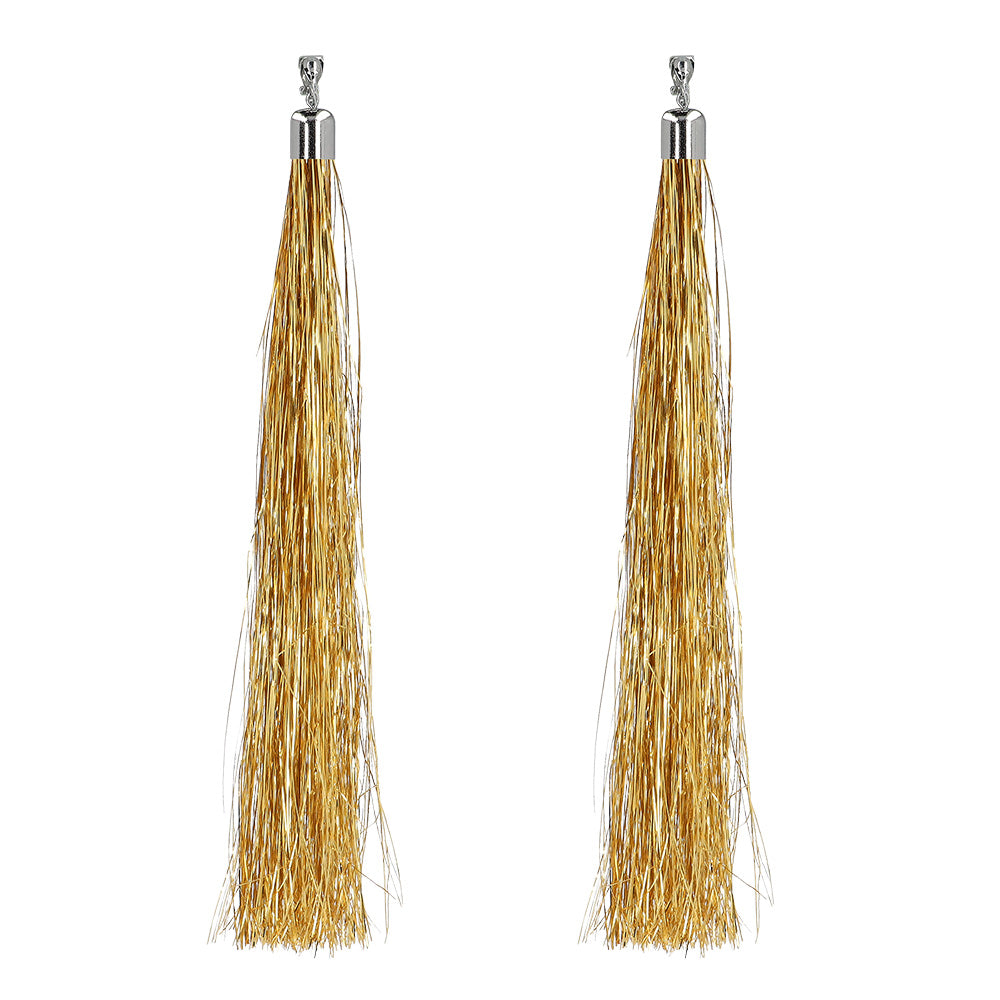 Boucles d'oreilles Gland Or Chaîne Clip Dorée Métallisée