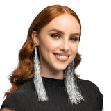 Boucles d'oreilles gland argenté clip femme - Accessoire fête