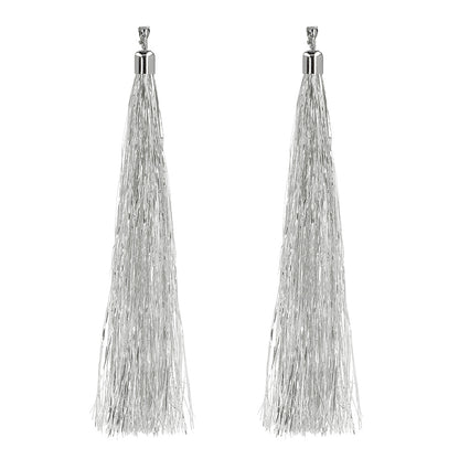 Boucles d'oreilles gland argenté clip femme - Accessoire fête