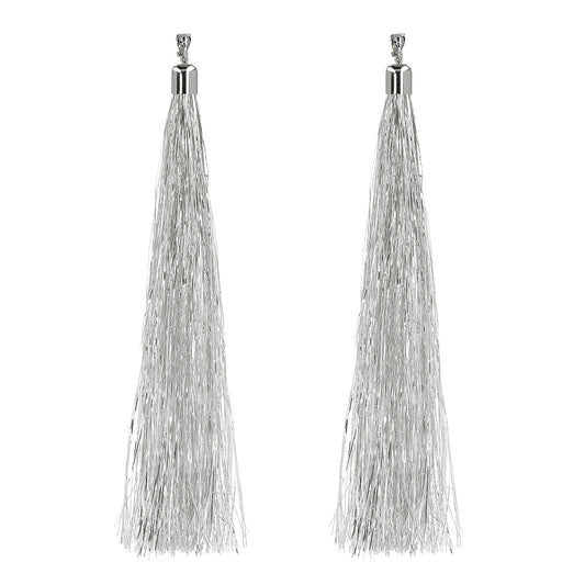 Boucles d'oreilles gland argenté clip femme - Accessoire fête