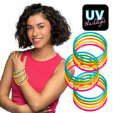 Bracelets Fluo UV Blacklight Multicolores - Lot de 24