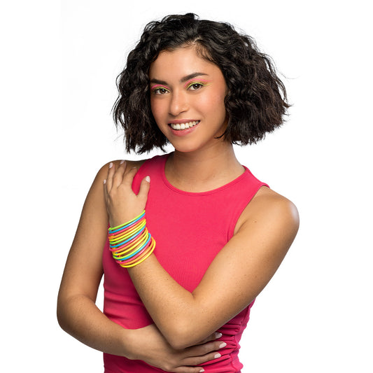 Bracelets Fluo UV Blacklight Multicolores - Lot de 24