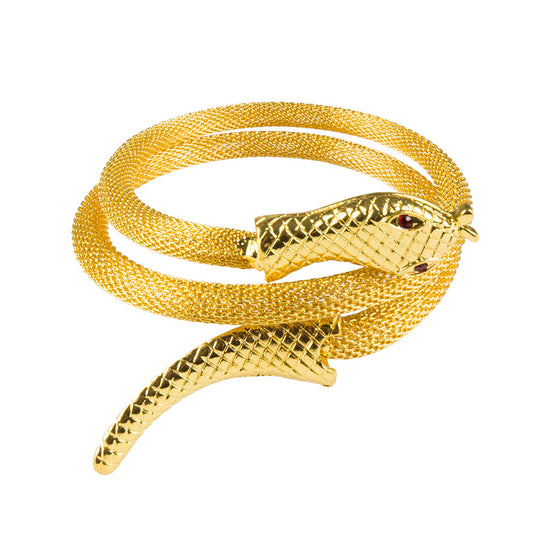 Bracelet Serpent Doré Enroulé - Accessoire Cléopâtre Luxe