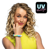 Bracelet Perles Néon Fluo UV Blacklight - Accessoire Années 80