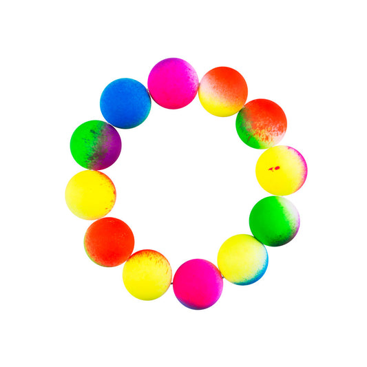 Bracelet Perles Néon Fluo UV Blacklight - Accessoire Années 80