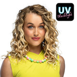 Collier de Perles Arc-en-Ciel Fluo UV Blacklight - Accessoire Fête