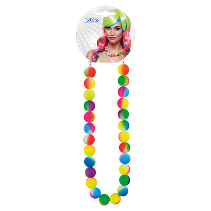 Collier de Perles Arc-en-Ciel Fluo UV Blacklight - Accessoire Fête