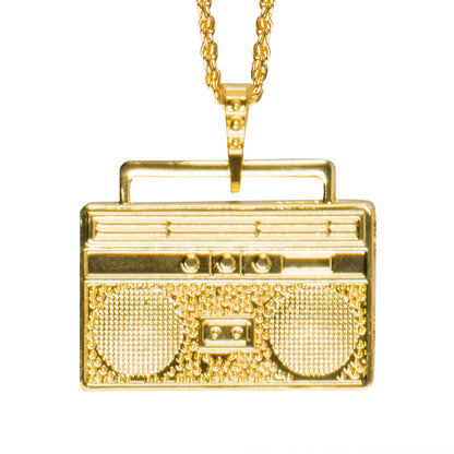 Collier Radiocassette Doré - Accessoire Années 80 Rétro