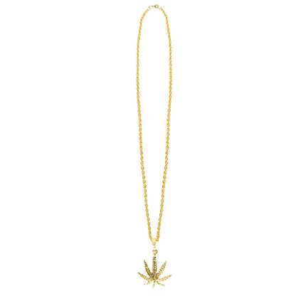 Collier Feuille de Cannabis Doré - Accessoire Hip-Hop Urbain