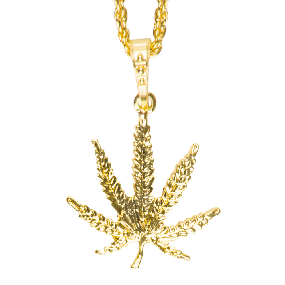 Collier Feuille de Cannabis Doré - Accessoire Hip-Hop Urbain