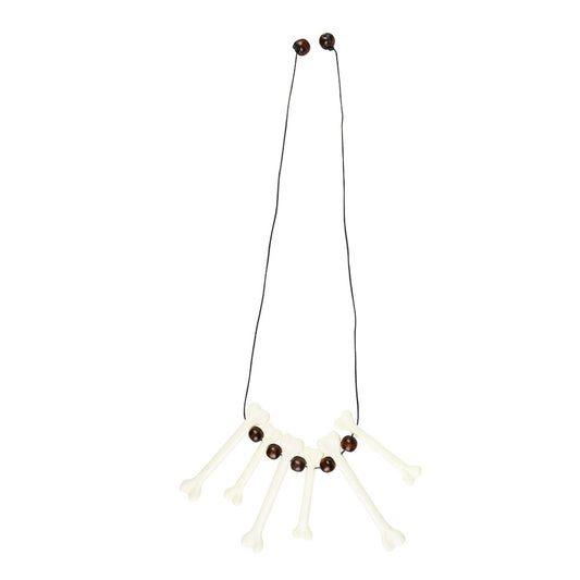 Collier Os Préhistorique Blanc - Accessoire Costume Homme Caverne