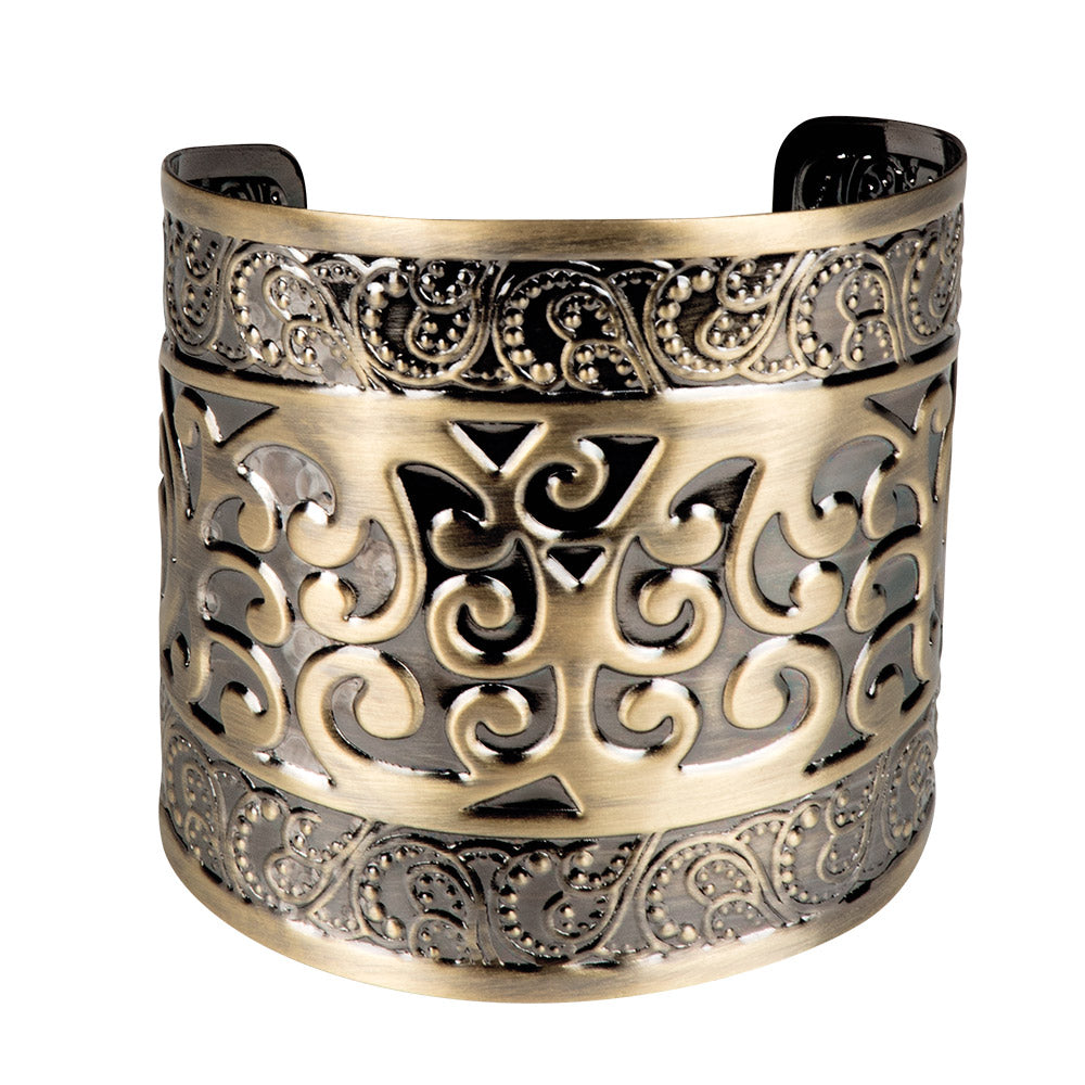 Bracelet Manchette Doré Ajouré Style Antique