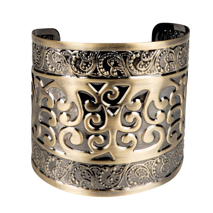 Bracelet Manchette Doré Ajouré Style Antique