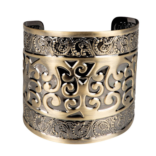 Bracelet Manchette Doré Ajouré Style Antique