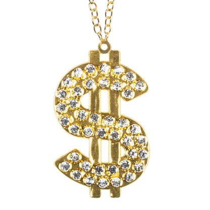 Collier Chaîne Pendentif Dollar Doré Accessoire Disco