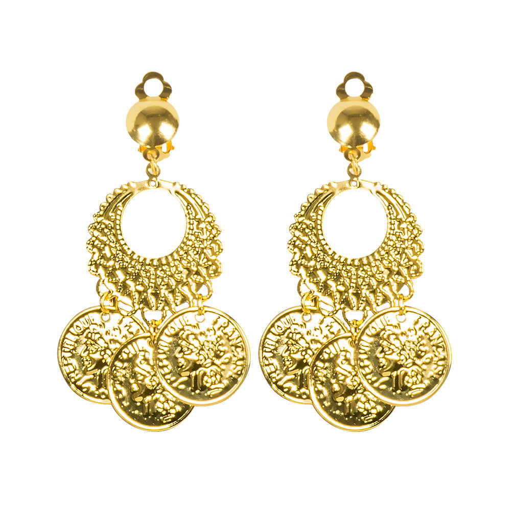 Parure Bijoux Dorée Orientale - Collier et Boucles d'Oreilles Pièces