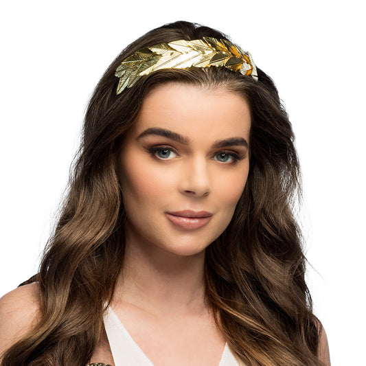 Serre-tête Feuilles Dorées Glamour - Accessoire Laurier