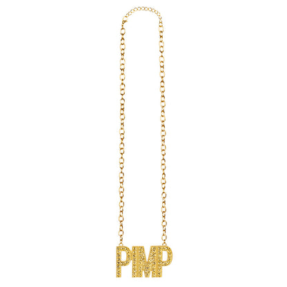 Collier PMP Doré - Accessoire Rappeur Années 80-90