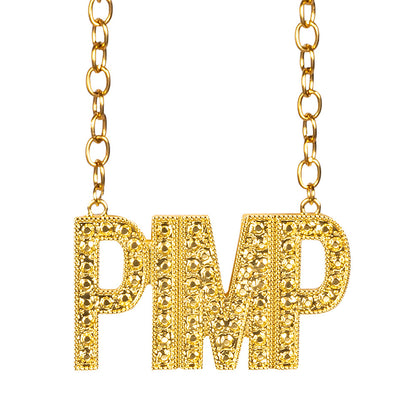 Collier PMP Doré - Accessoire Rappeur Années 80-90
