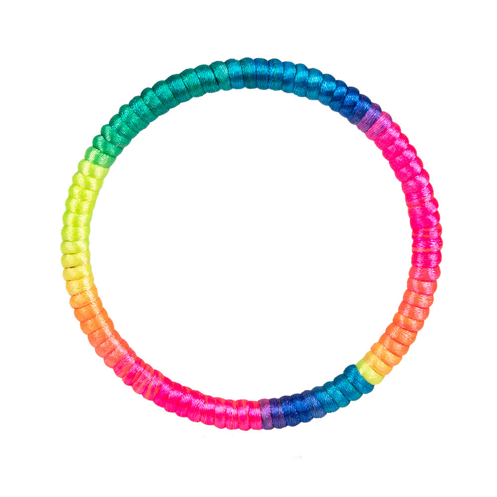 Bracelet UV Blacklight Arc-en-ciel Spirale Fluo Fluorescent