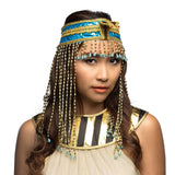 Accessoires Pharaon Égyptien Luxe - Bandeau Bleu Or et Chaînes