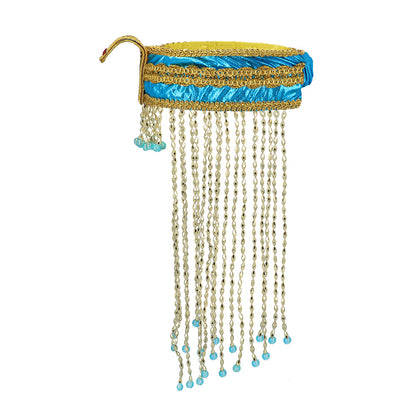 Accessoires Pharaon Égyptien Luxe - Bandeau Bleu Or et Chaînes
