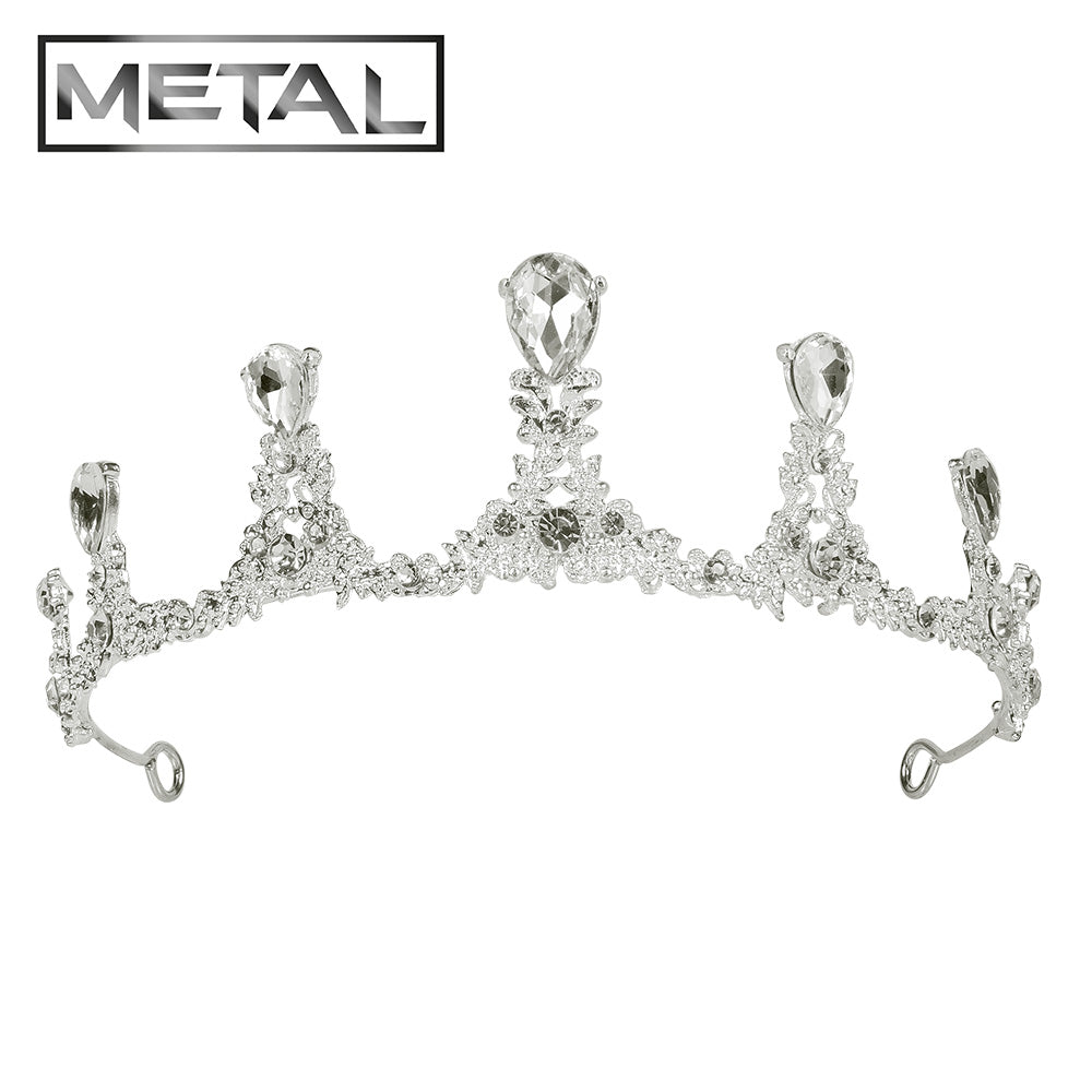 Tiare Royale Cristal Argenté - Diadème de Princesse Luxe