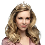 Tiare Royale Dorée avec Cristaux - Couronne de Princesse Luxe