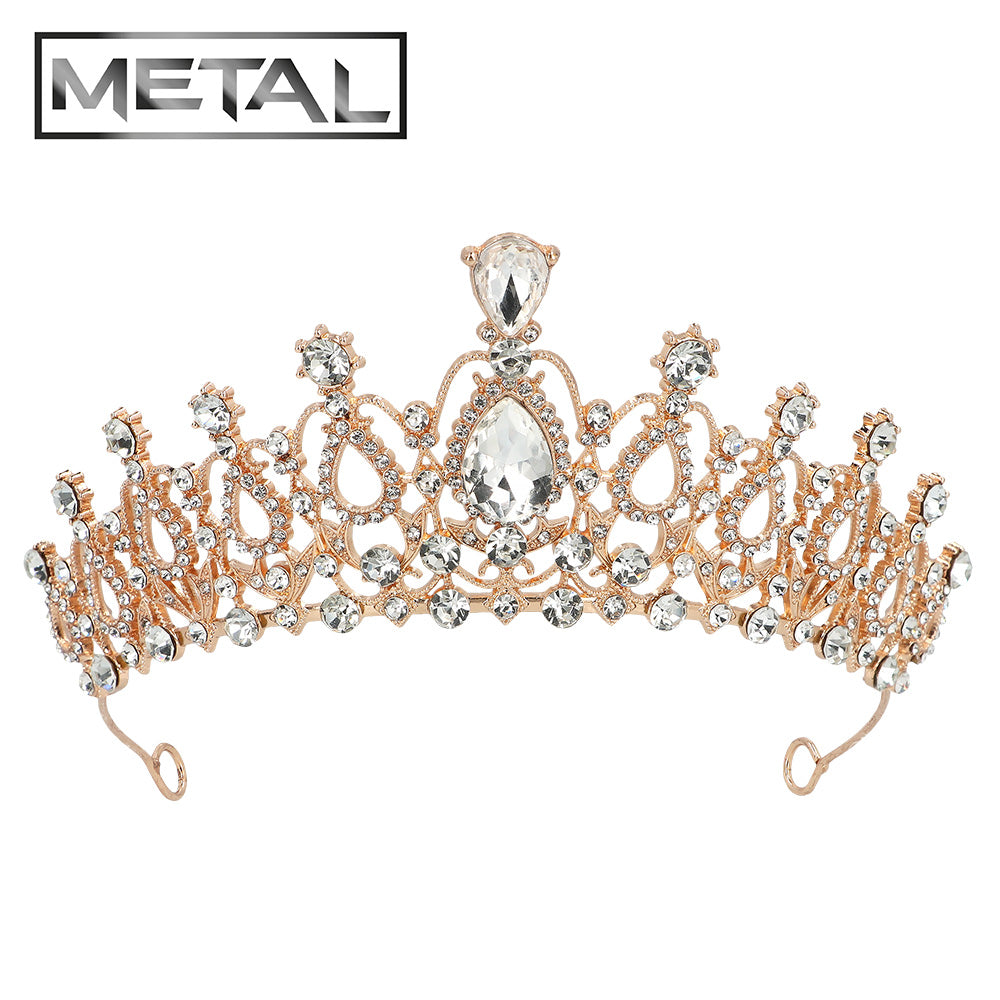 Tiare Royale Dorée avec Cristaux - Couronne de Princesse Luxe