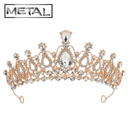 Tiare Royale Dorée avec Cristaux - Couronne de Princesse Luxe